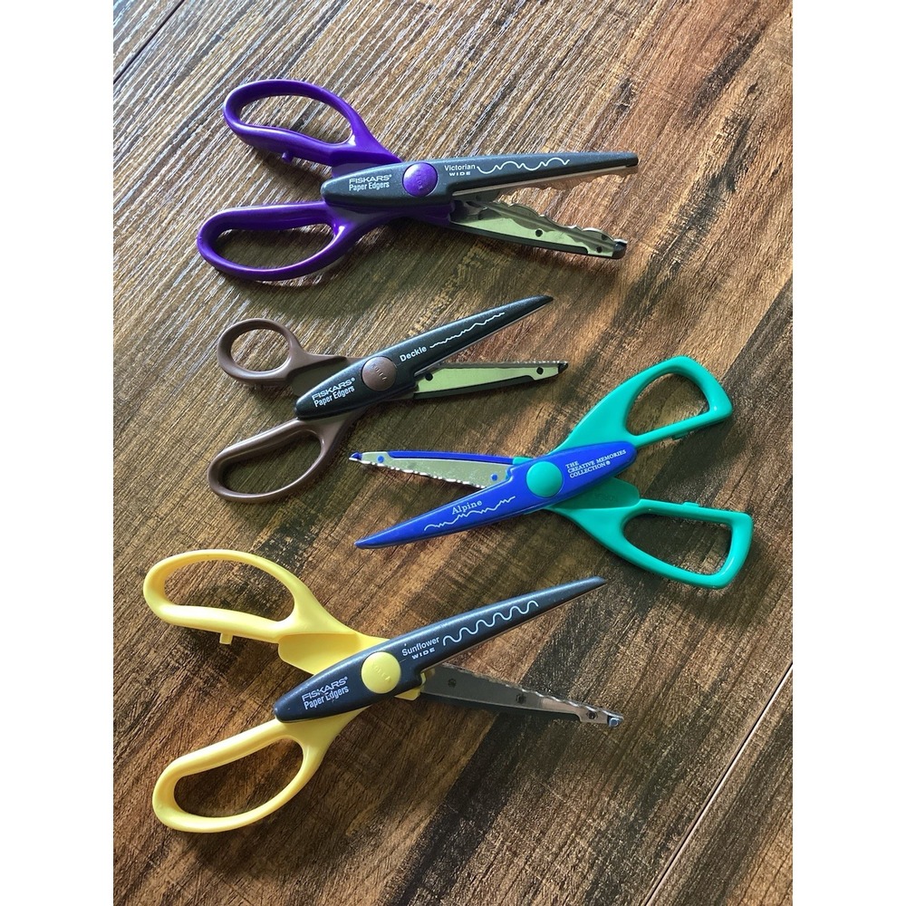 Fiskars Paper Edgers Decorative Craft Scissors Lot Victorian Deckle Alpine 4pc